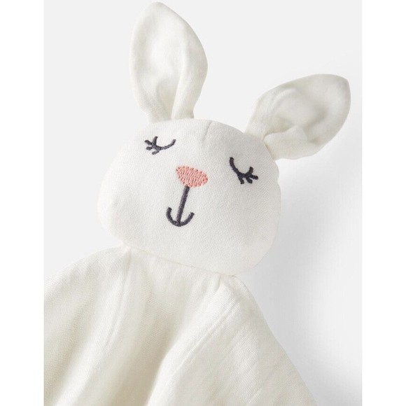 Baby Organic Cotton Muslin Bunny Lovey Security Blanket Carter's Little Planet - Picture 3 of 4